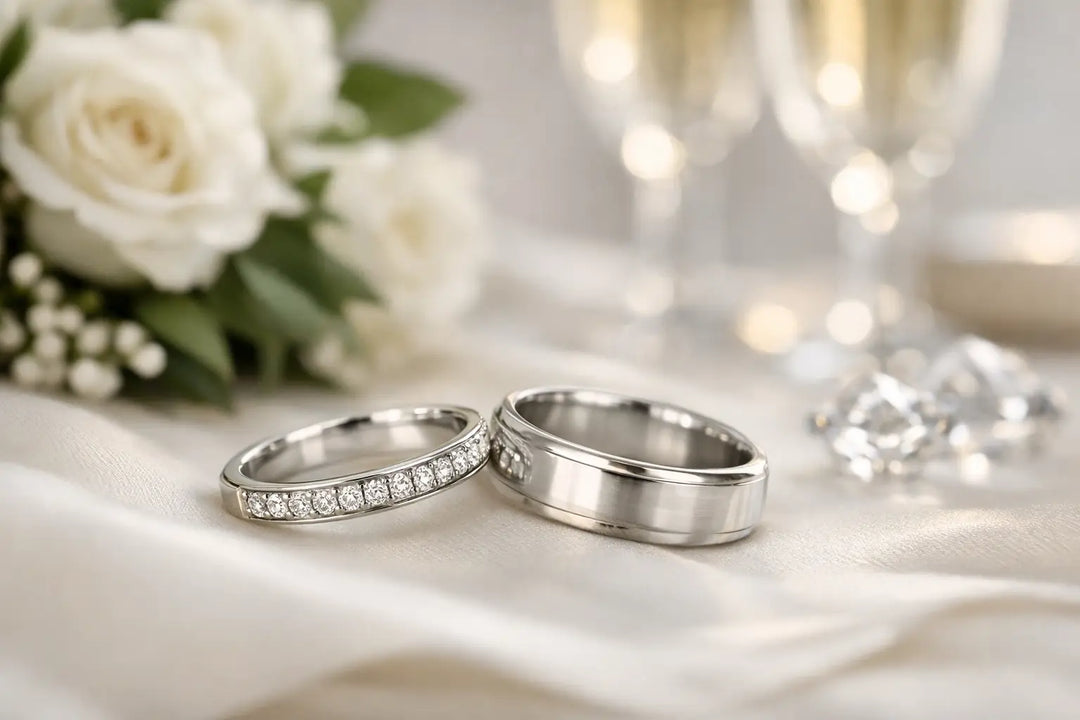 Wedding Bands for Men and Women White Gold