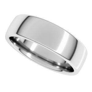 14K White Gold 6 mm Comfort-Fit European-Style Band. E10:1052:P