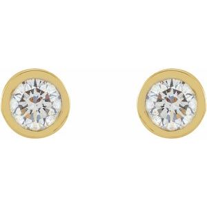 14K Yellow Gold Diamond Micro Bezel-Set Earrings