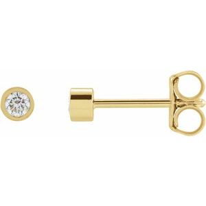 14K Yellow Gold Diamond Micro Bezel-Set Earrings