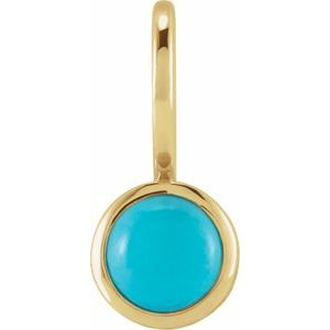 14K Yellow Gold Natural Turquoise Charm/Pendant. 88099:131:P