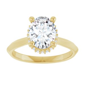 14K Yellow Gold 9x7 mm Oval .08 CTW Diamond Hidden Halo-Style Engagement Ring. 126214:182:P