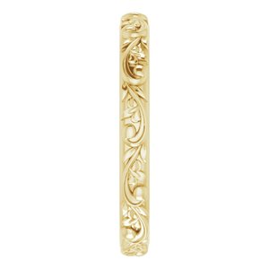 14K Yellow Gold 2.5 mm Sculptural Band. 57777:160:P