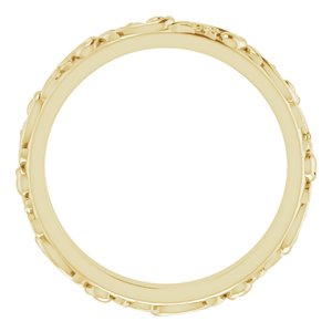 14K Yellow Gold 2.5 mm Sculptural Band. 57777:160:P