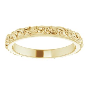 14K Yellow Gold 2.5 mm Sculptural Band. 57777:160:P