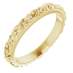 14K Yellow Gold 2.5 mm Sculptural Band. 57777:160:P