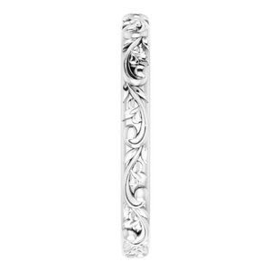 14K White Gold 2.5 mm Sculptural Band. 57777:131:P
