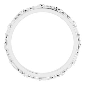 14K White Gold 2.5 mm Sculptural Band. 57777:131:P