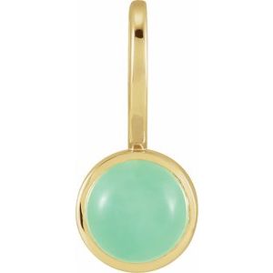 14K Yellow Gold Natural Chrysoprase Charm/Pendant. 88099:104:P