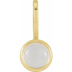 14K Yellow Gold Natural Rainbow Moonstone Charm/Pendant. 88099:109:P
