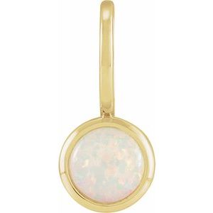 14K Yellow Gold Natural White Opal Charm/Pendant. 88099:127:P