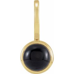 14K Yellow Gold Natural Black Onyx Charm/Pendant. 88099:123:P