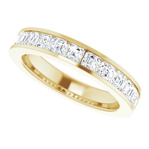 14K Yellow Gold 3 mm Asscher Men's Band. 124213:1015:P