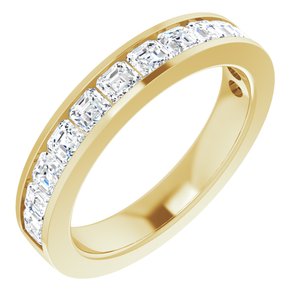 14K Yellow Gold 3 mm Asscher Men's Band. 124213:1015:P