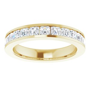 14K Yellow Gold 3 mm Asscher Men's Band. 124213:1015:P