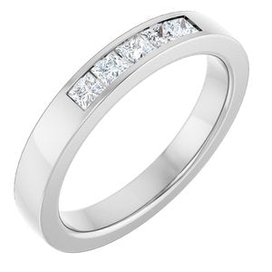 14K White Gold 2.5 x 2.5 mm Square Men's Band. 124212:342:P