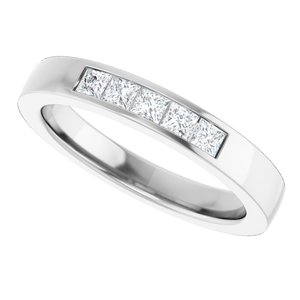 14K White Gold 2.5 x 2.5 mm Square Men's Band. 124212:342:P