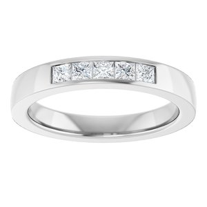 14K White Gold 2.5 x 2.5 mm Square Men's Band. 124212:342:P