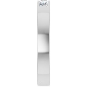 14K White Gold 2.5 x 2.5 mm Square Men's Band. 124212:342:P