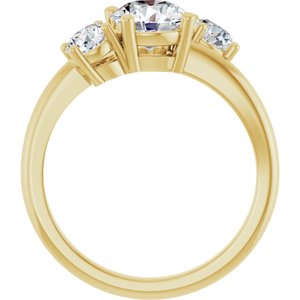 14K Yellow Gold 6.5 mm Round Three-Stone Engagement Ring. 126196:571:P