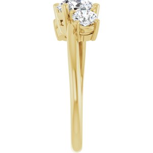 14K Yellow Gold 6.5 mm Round Three-Stone Engagement Ring. 126196:571:P