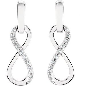 14K White Gold 1/10 CTW Diamond Infinity-Inspired Earrings