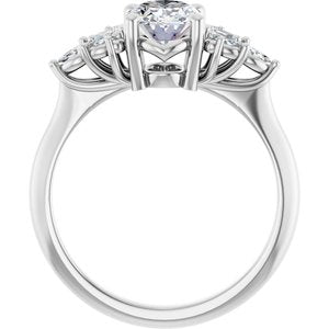 14K White Gold 8x6 mm Oval 1/5 CTW Diamond Accented Engagement Ring. 126188:LG6000:P