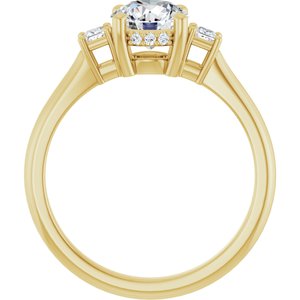 14K Yellow Gold 6.5 mm Round Hidden Halo-Style Accented Engagement Ring. 126260:286:P