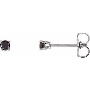 14K White Gold 1/8 CTW Natural Black Diamond Earrings. 1874:600:P