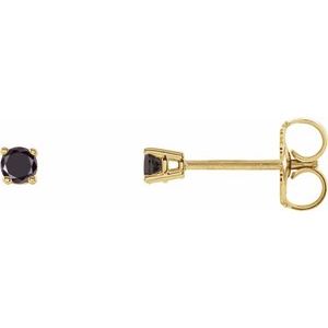 14K Yellow Gold 1/8 CTW Natural Black Diamond Earrings. 1874:601:P