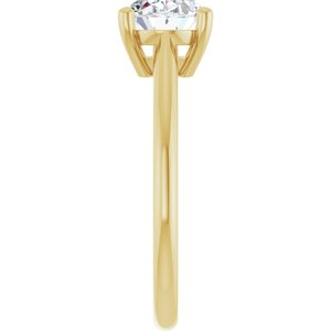 14K Yellow Gold 9x7 mm Oval Solitaire Engagement Ring. 126246:521:P