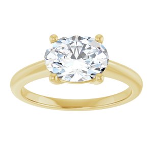 14K Yellow Gold 9x7 mm Oval Solitaire Engagement Ring. 126246:521:P