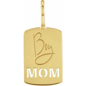 14K Yellow Gold Boy Mom Charm/Pendant. 88208:114:P