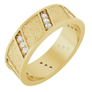14K Yellow Gold 1/3 CTW Diamond Accented Men's Band. 126402:229:P