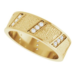 14K Yellow Gold 1/3 CTW Diamond Accented Men's Band. 126402:229:P