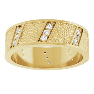 14K Yellow Gold 1/3 CTW Diamond Accented Men's Band. 126402:229:P