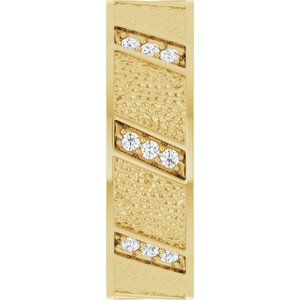 14K Yellow Gold 1/3 CTW Diamond Accented Men's Band. 126402:229:P
