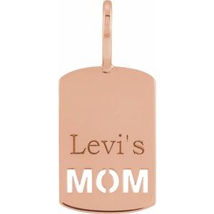 14K Rose Gold Engravable Mom Charm/Pendant. 88208:106:P