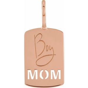 14K Rose Gold Boy Mom Charm/Pendant. 88208:111:P