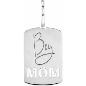 14K White Gold Boy Mom Charm/Pendant. 88208:112:P