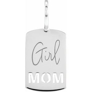 14K White Gold Girl Mom Charm/Pendant. 88208:102:P