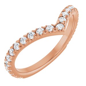 14K Rose Gold 1/2 CTW Diamond  French-Set Contour Band. 124361:LG604:P
