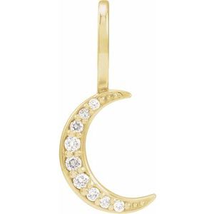 14K Yellow Gold .07 CTW Diamond Crescent Moon Charm/Pendant. 88223:100:P