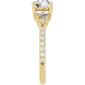 14K Yellow Gold 6.5 mm Round Accented Engagement Ring. 126161:585:P