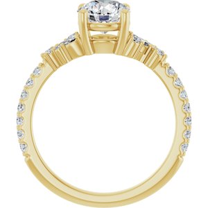 14K Yellow Gold 6.5 mm Round Accented Engagement Ring. 126161:585:P