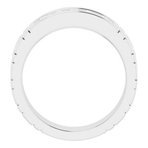 14K White Gold 3 mm Round Men's Band. 126243:525:P