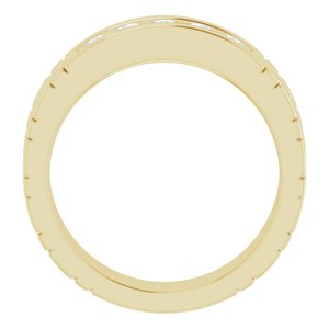 14K Yellow Gold 3 mm Round Men's Band. 126243:526:P