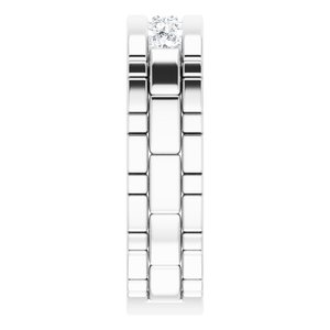 14K White Gold 3 mm Round Men's Band. 126243:525:P