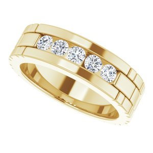 14K Yellow Gold 3 mm Round Men's Band. 126243:526:P