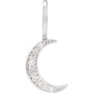 14K White Gold .07 CTW Diamond Crescent Moon Charm/Pendant. 88223:102:P